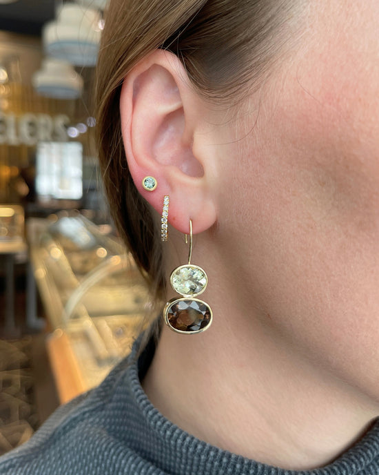 Green Sapphire Stud Earrings