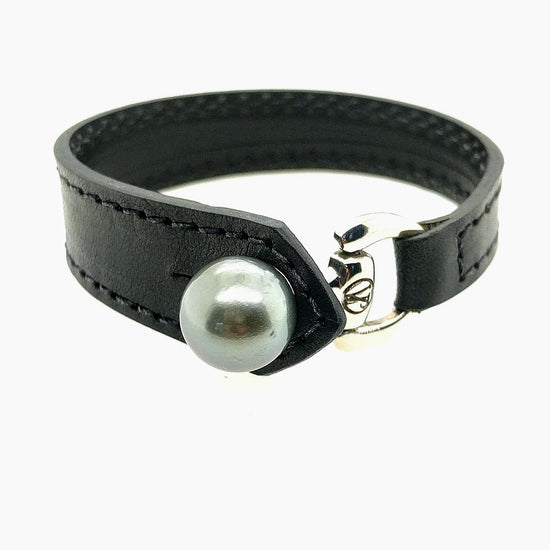Leather & Pearl Equestrian Bracelet