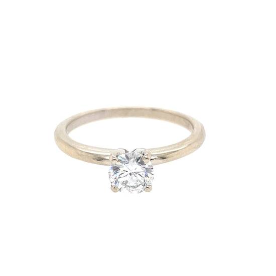 Diamond Solitaire Ring - 14K White Gold