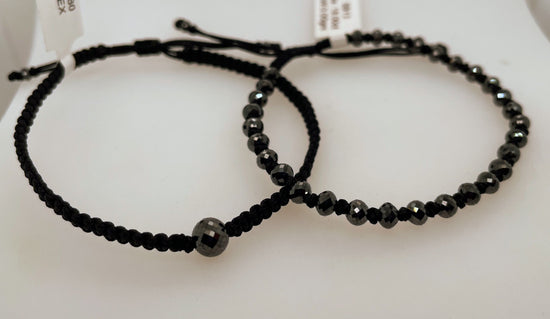 Black Diamond Woven Silk Bracelet