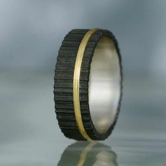 Chroma Band with Yellow Gold Stripe