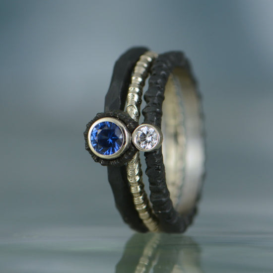 Sapphire and Diamond Chroma Stacking Ring