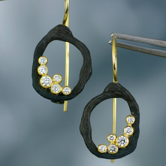 Pebble Diamond Single Wire Earrings