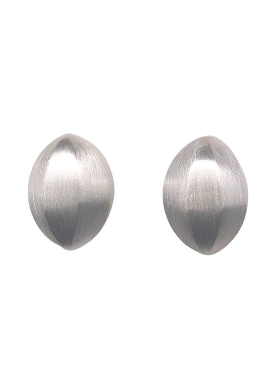 Soft Facet Silver Post Earrings