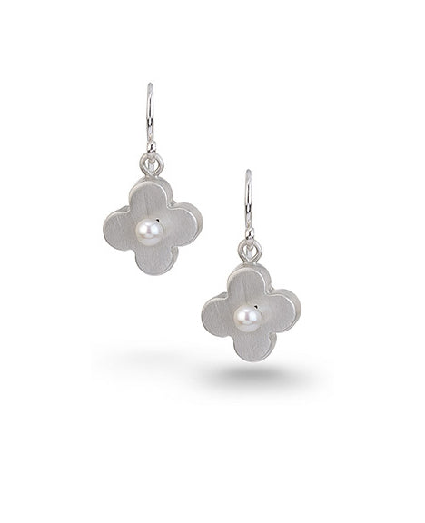 Circle Flower Pearl Earrings