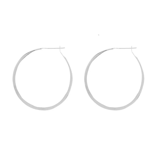 Forged Sterling Silver & Gold Fill Hoops