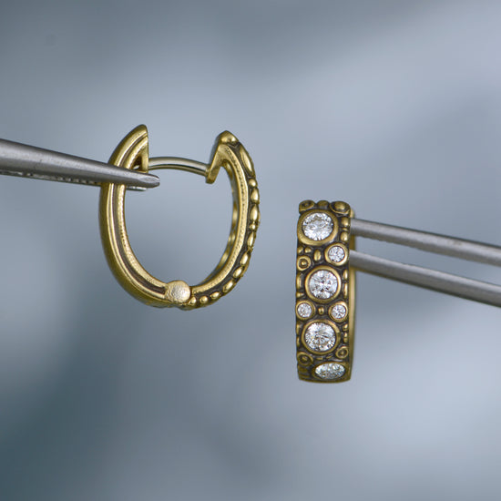 Oval Hoop Huggie Earrings