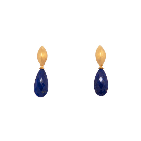 Bliss Drop Lapis 24K Gold Vermeil Earrings