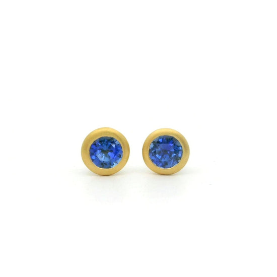 Blue Sapphire Stud Earrings