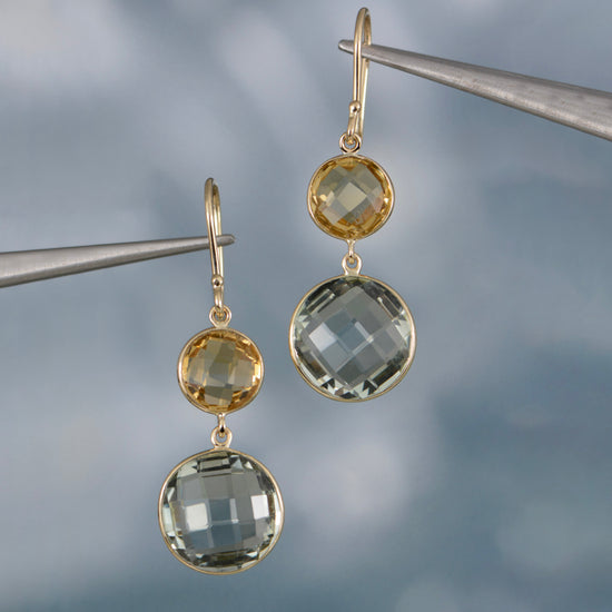 Citrine & Green Amethyst Earrings