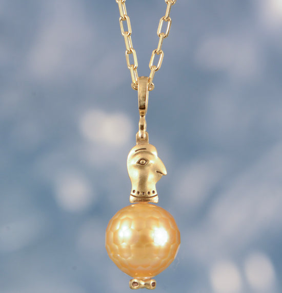 Fable Animals & Strange Characters Pendant with Faceted Pearl