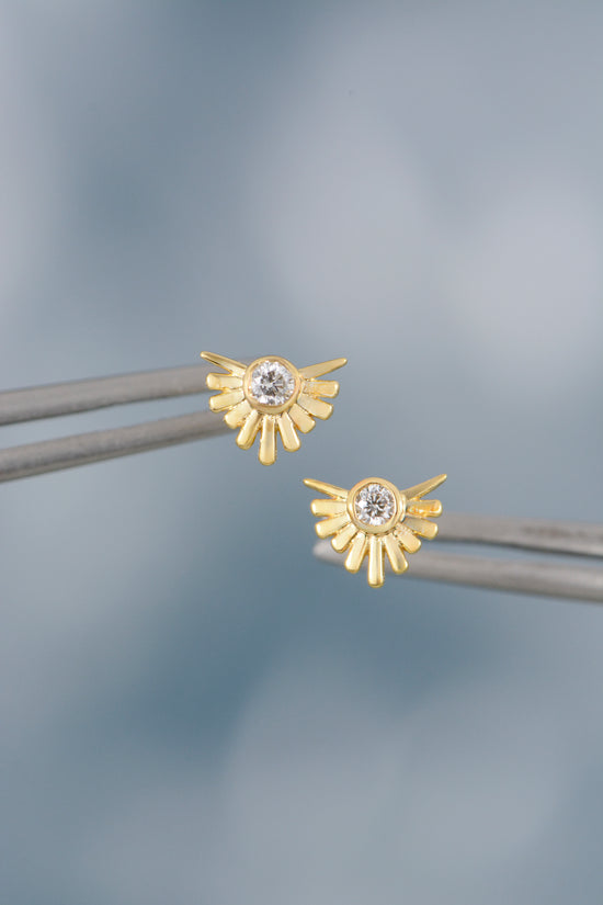 Diamond Shield Stud Earring