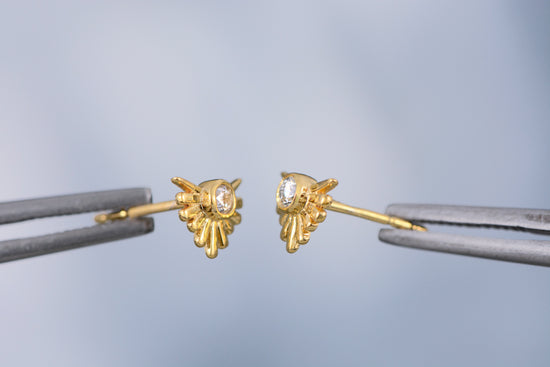 Diamond Shield Stud Earring