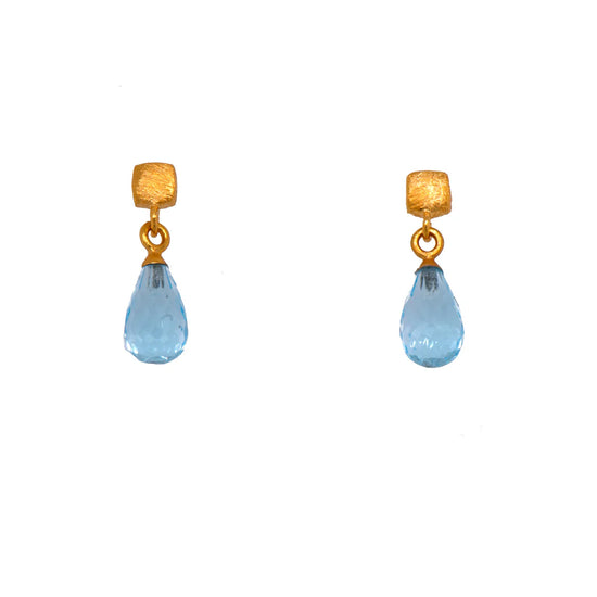 Topaz Cube Post Earrings