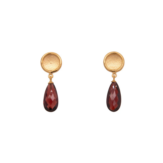 Garnet 24K Gold Vermeil Earrings