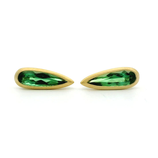 Green Tourmaline Stud Earrings