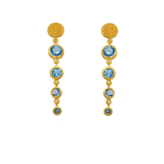 Swiss Blue Topaz Drop Earrings