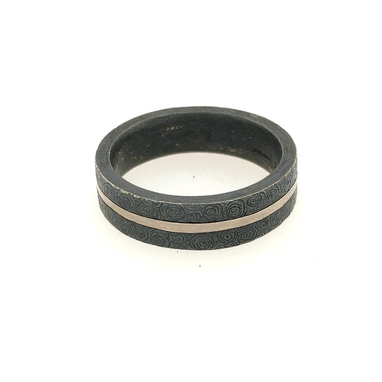 Sterling & Palladium Scroll Ring