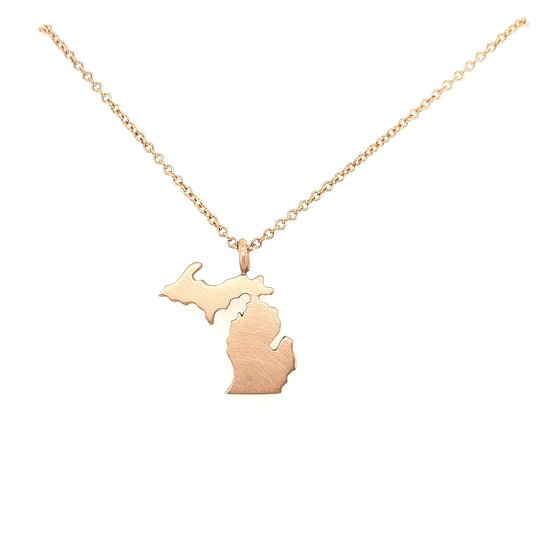 Gold Michigan Charm Pendants