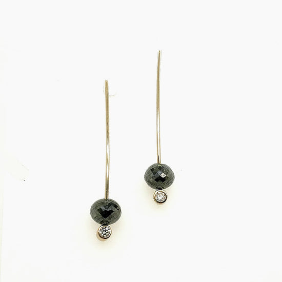 Black Diamond Bead Earrings