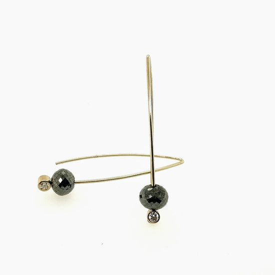 Black Diamond Bead Earrings