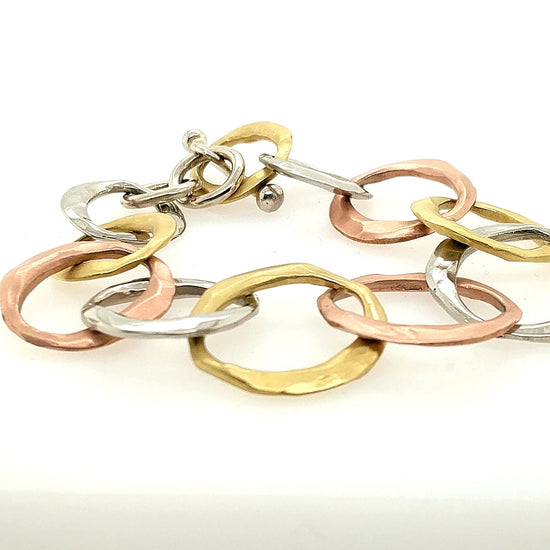 TriColor Gold Link Bracelet