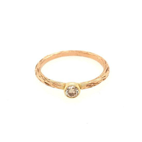 Pebble Stacking Band Rose Gold with Diamond