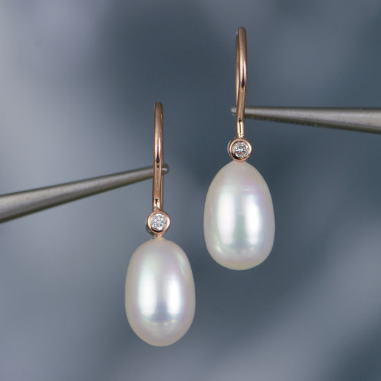 Rose Gold Pearl Earrings