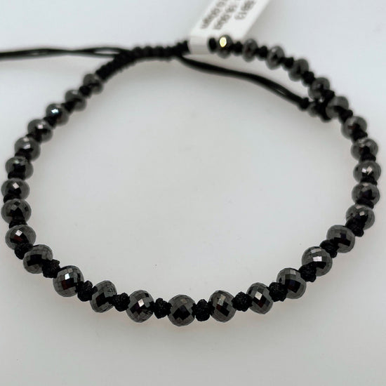 Black Diamond Woven Silk Bracelet