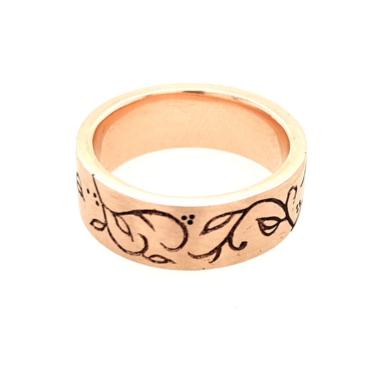 Rose Gold Engraved Band