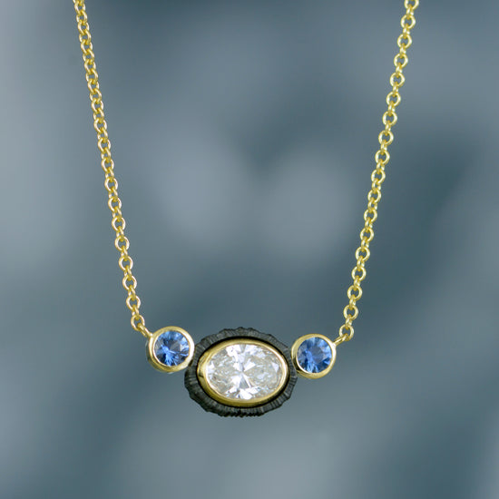 Chroma Diamond and Sapphire Pendant