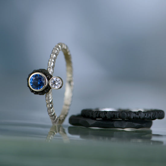 Sapphire and Diamond Chroma Stacking Ring