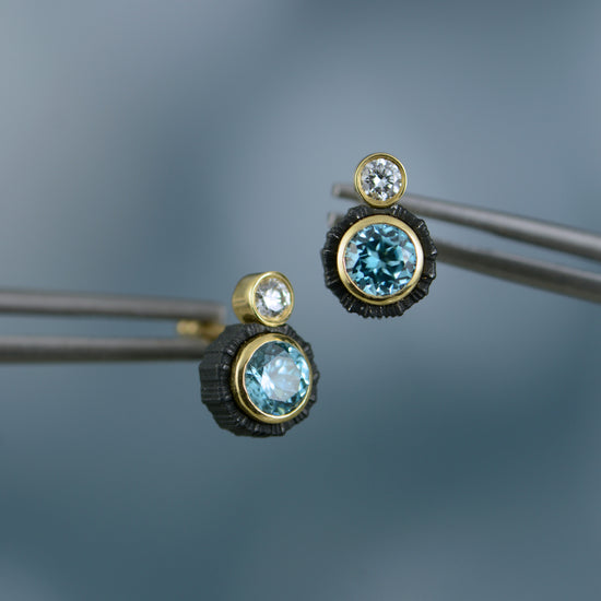 Chroma Zircon & Diamond Earring