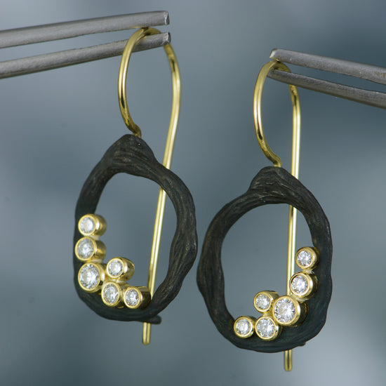 Pebble Diamond Single Wire Earrings