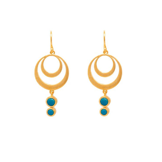 Turquoise Double Circle Earrings